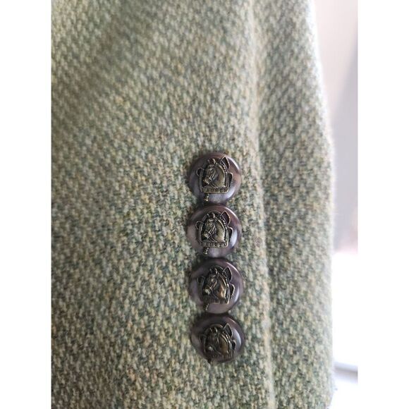 Lauren Ralph Lauren Women Green/Grey Tweed Wool Blend 3 Button Blazer size 16 - Picture 11 of 11